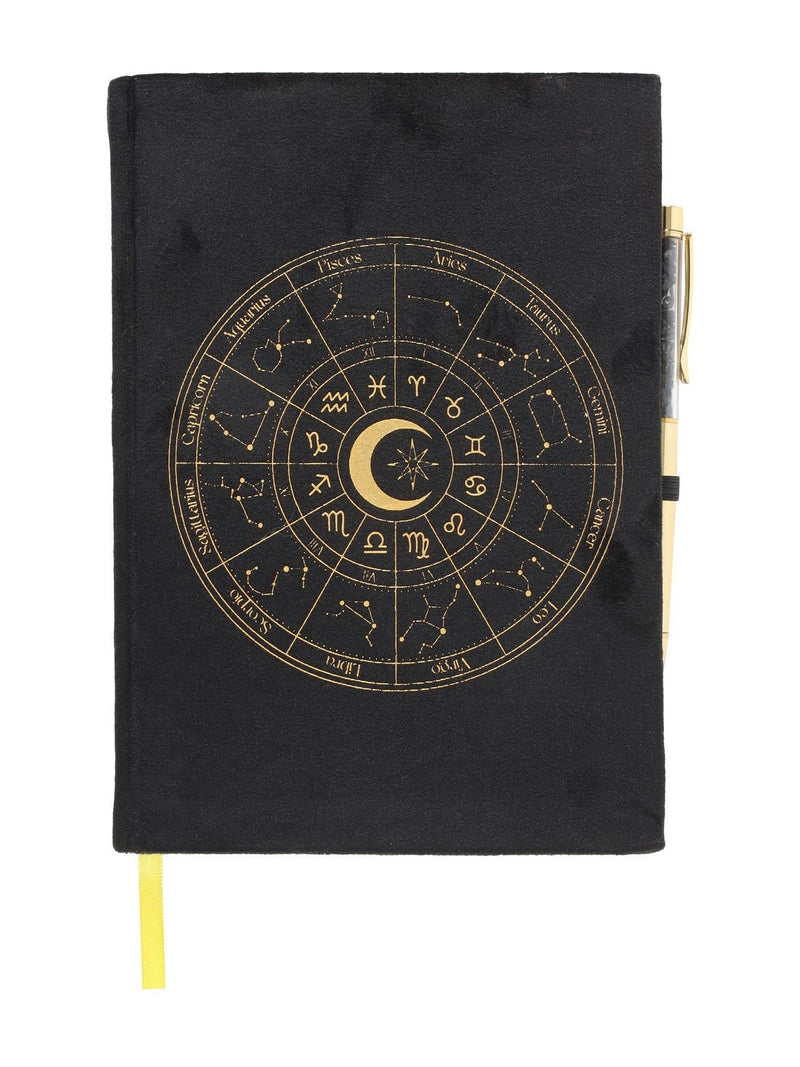 Something Different astrology wheel journal with obsidian pen, UK version