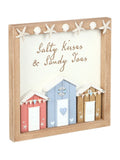 Something Different white salty kisses beach hut plaque, UK version