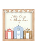 Something Different white salty kisses beach hut plaque, UK version