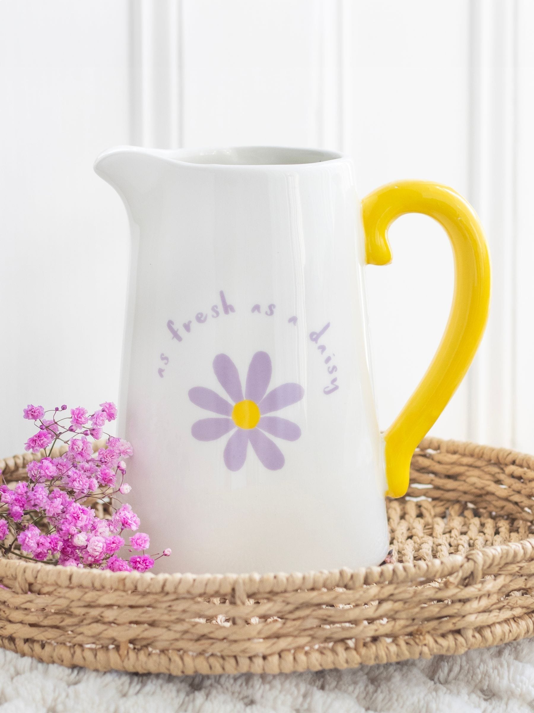 Something Different white ceramic flower jug 1100ml (British brand)