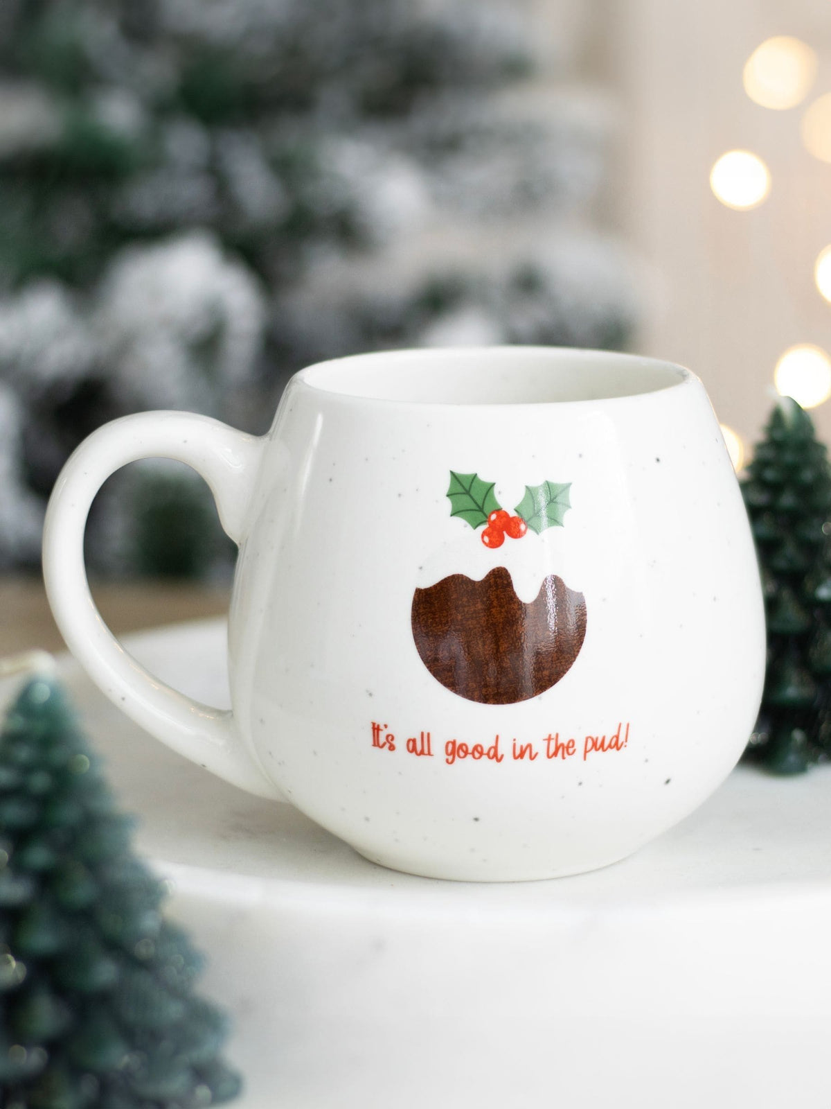 Something Different white Christmas pudding mug 500ml, imported from the UK