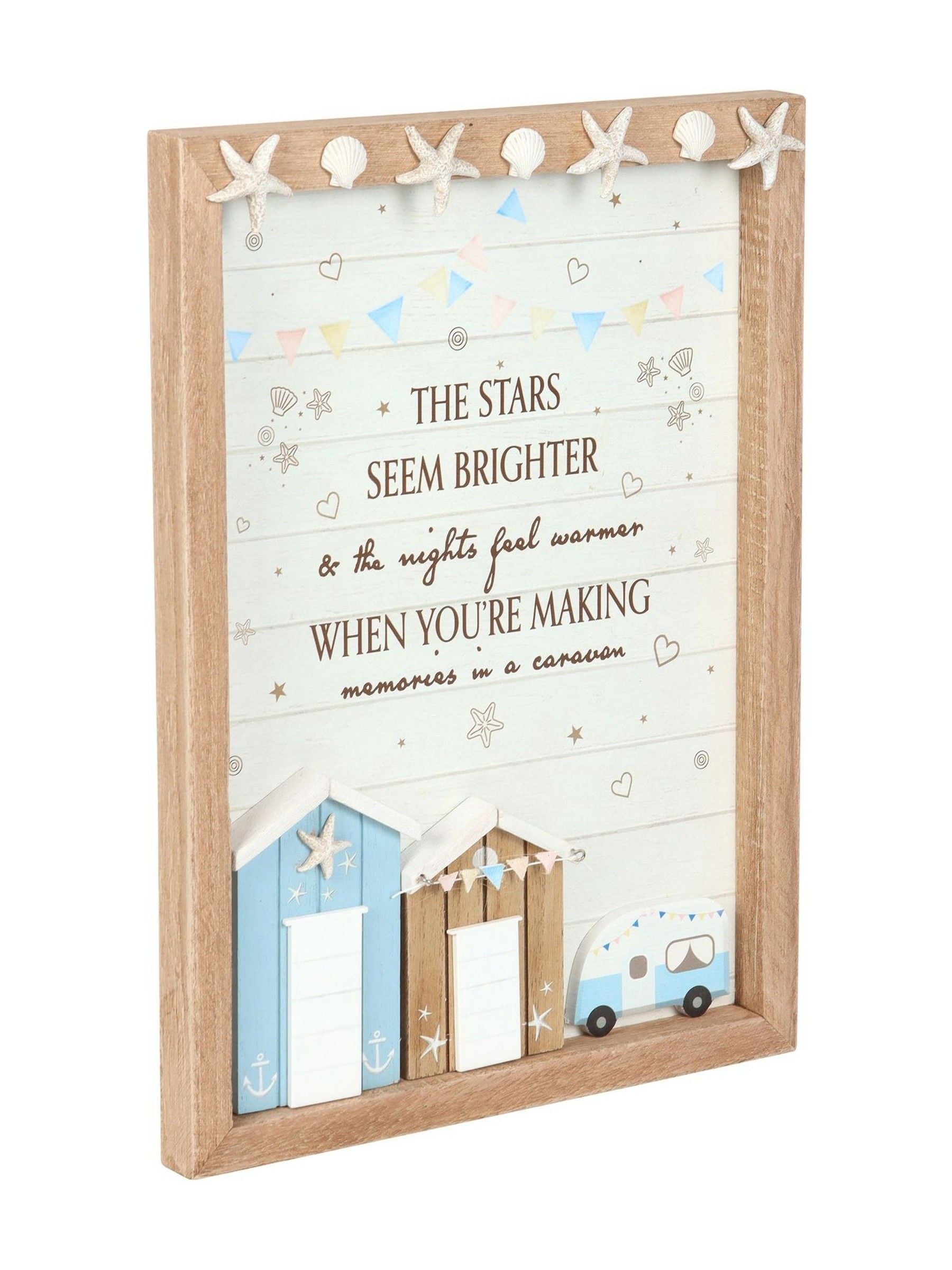 Something Different white 3D shell caravan plaque, imported from the UK