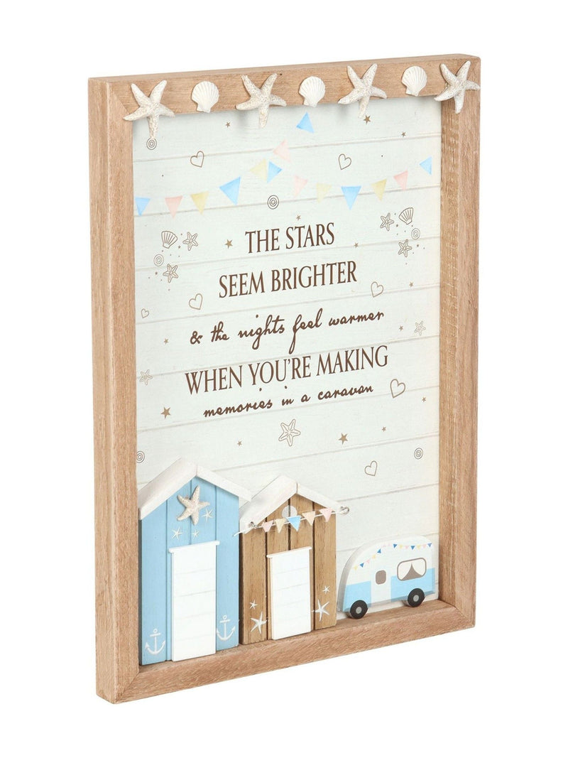 Something Different white 3D shell caravan plaque, imported from the UK