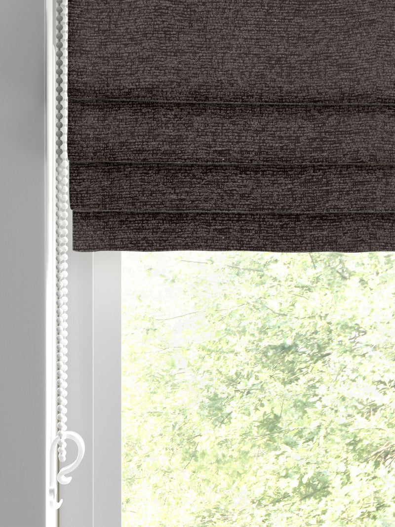 Chocolate Brown Boucle Roman Blinds, UK version