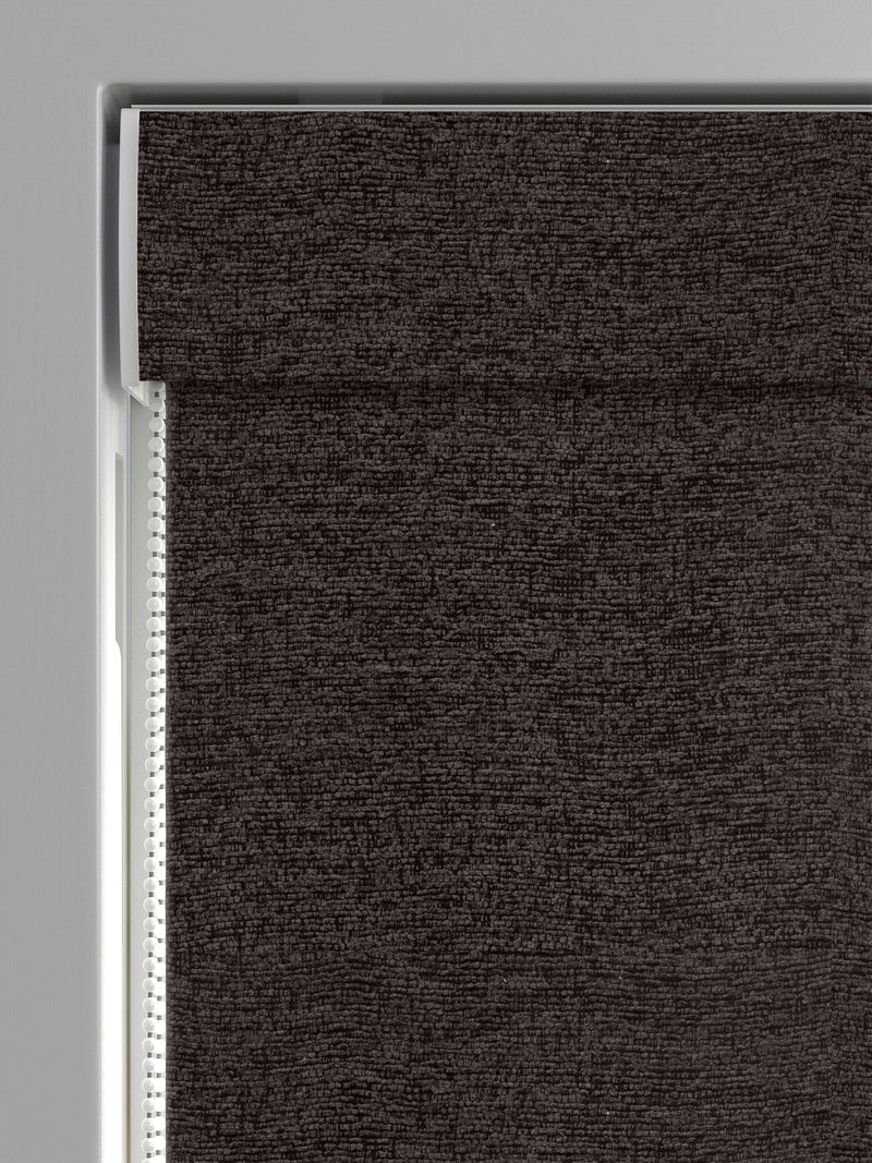 Chocolate Brown Boucle Roman Blinds, UK version