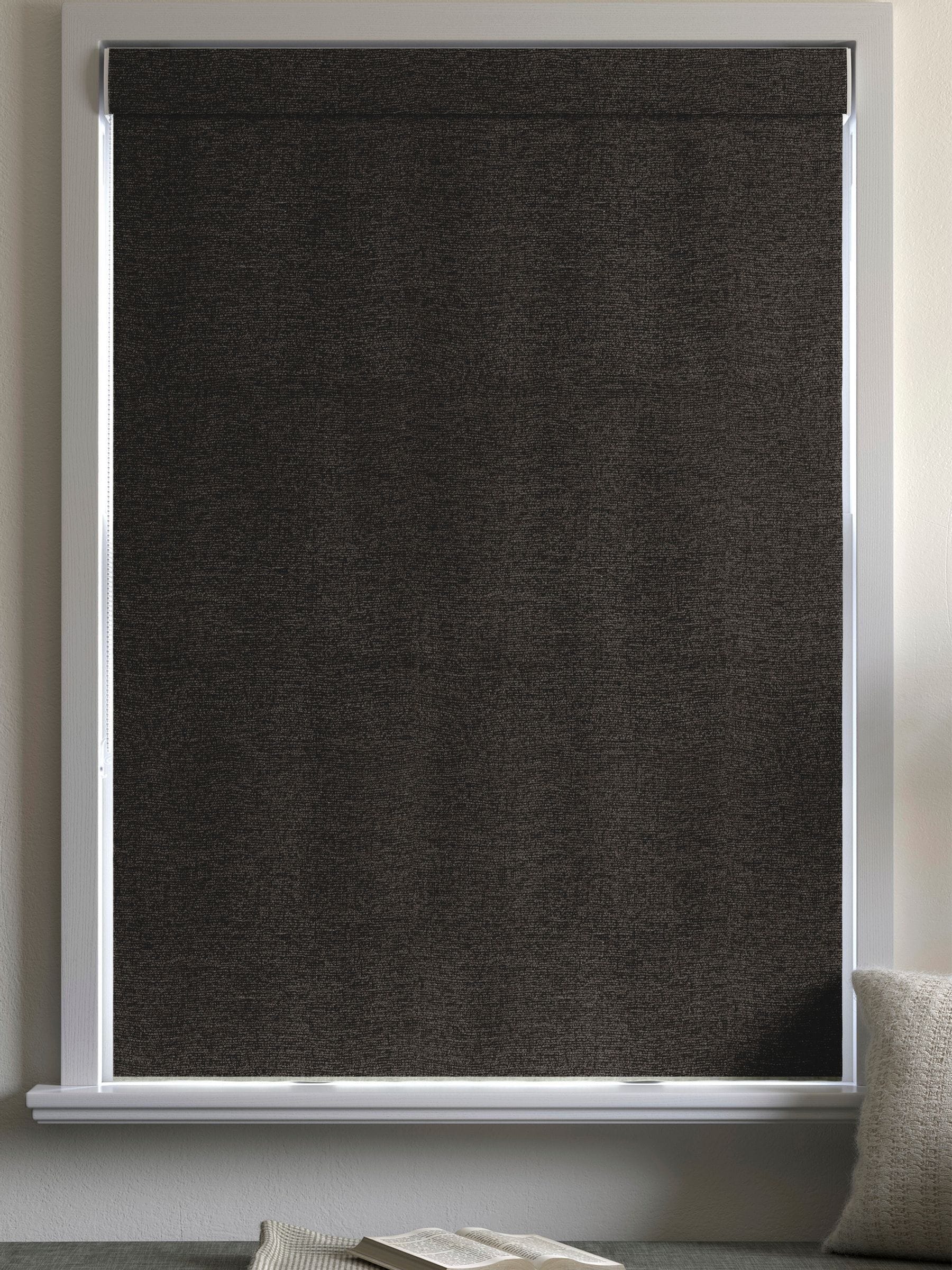 Chocolate Brown Boucle Roman Blinds, UK version