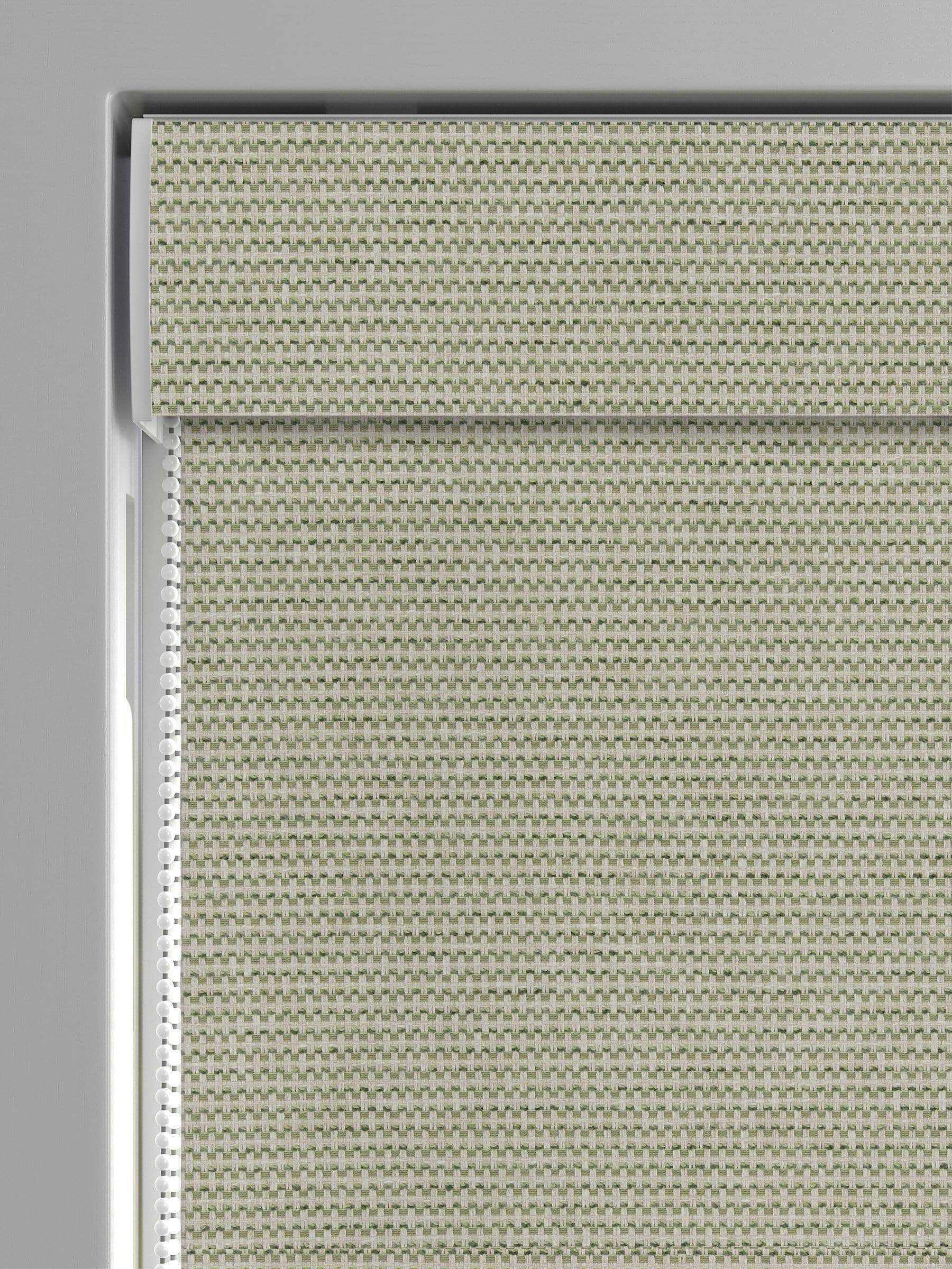 Moss Green Tabby made to measure roman blinds (British brand)