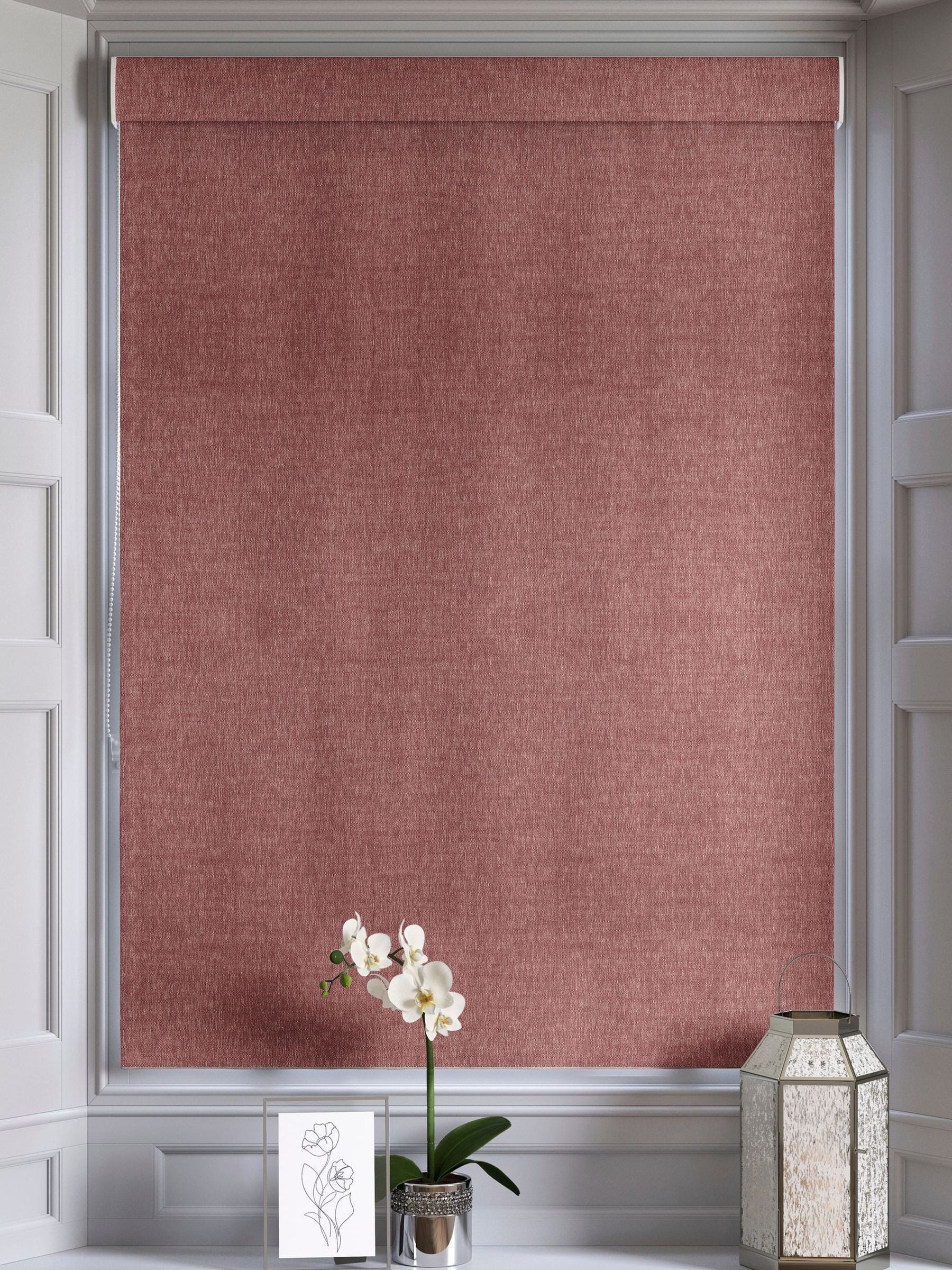 Berry Abeille roman blind red plain design - British product