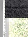 Charcoal grey boucle roman blinds made to measure - British product