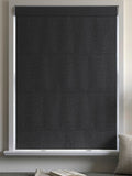 Charcoal grey boucle roman blinds made to measure - British product