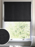 Charcoal grey boucle roman blinds made to measure - British product