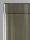Pine Leuwin made to measure roman blind in green with white stripes, UK version