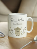 PMC personalised Highland Cow ceramic mug (British brand)
