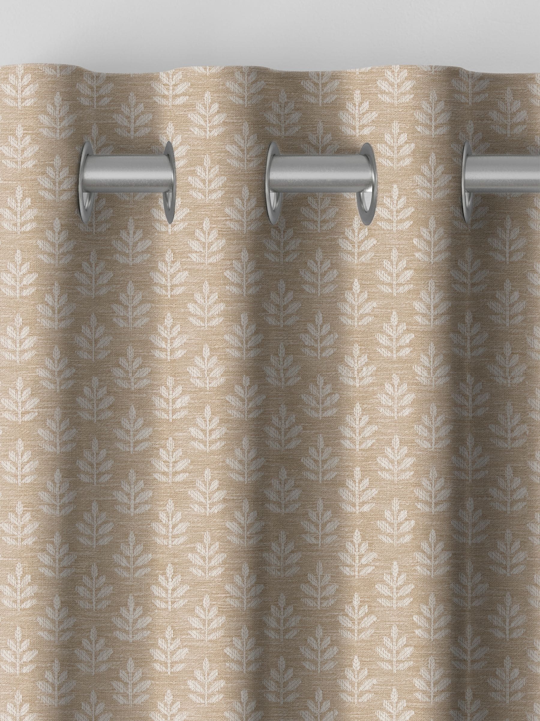Natural Keeffe made to measure curtains floral jacquard, UK version