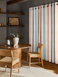 Copper Mordred orange stripe cotton linen curtains, UK version
