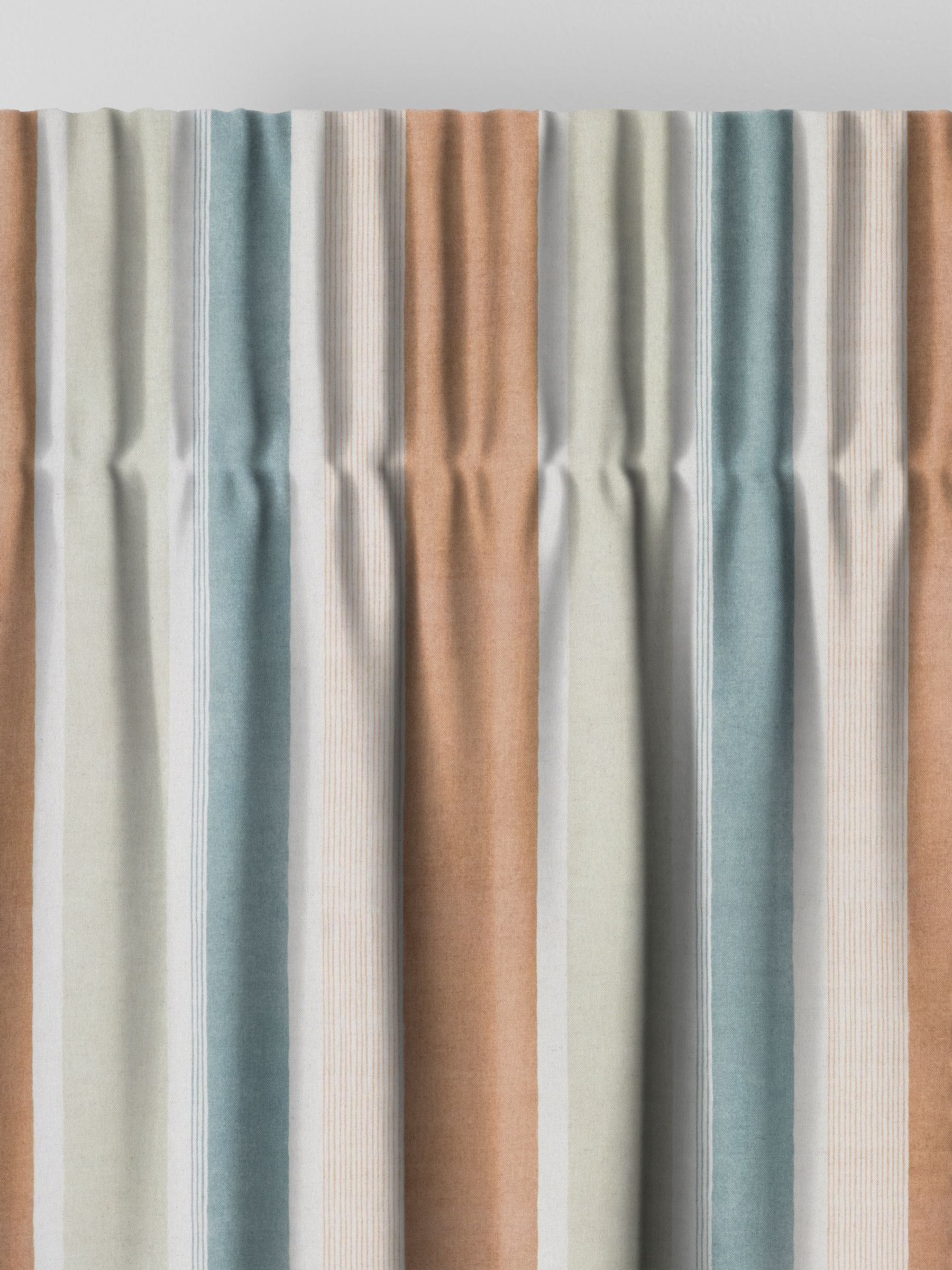 Copper Mordred orange stripe cotton linen curtains, UK version