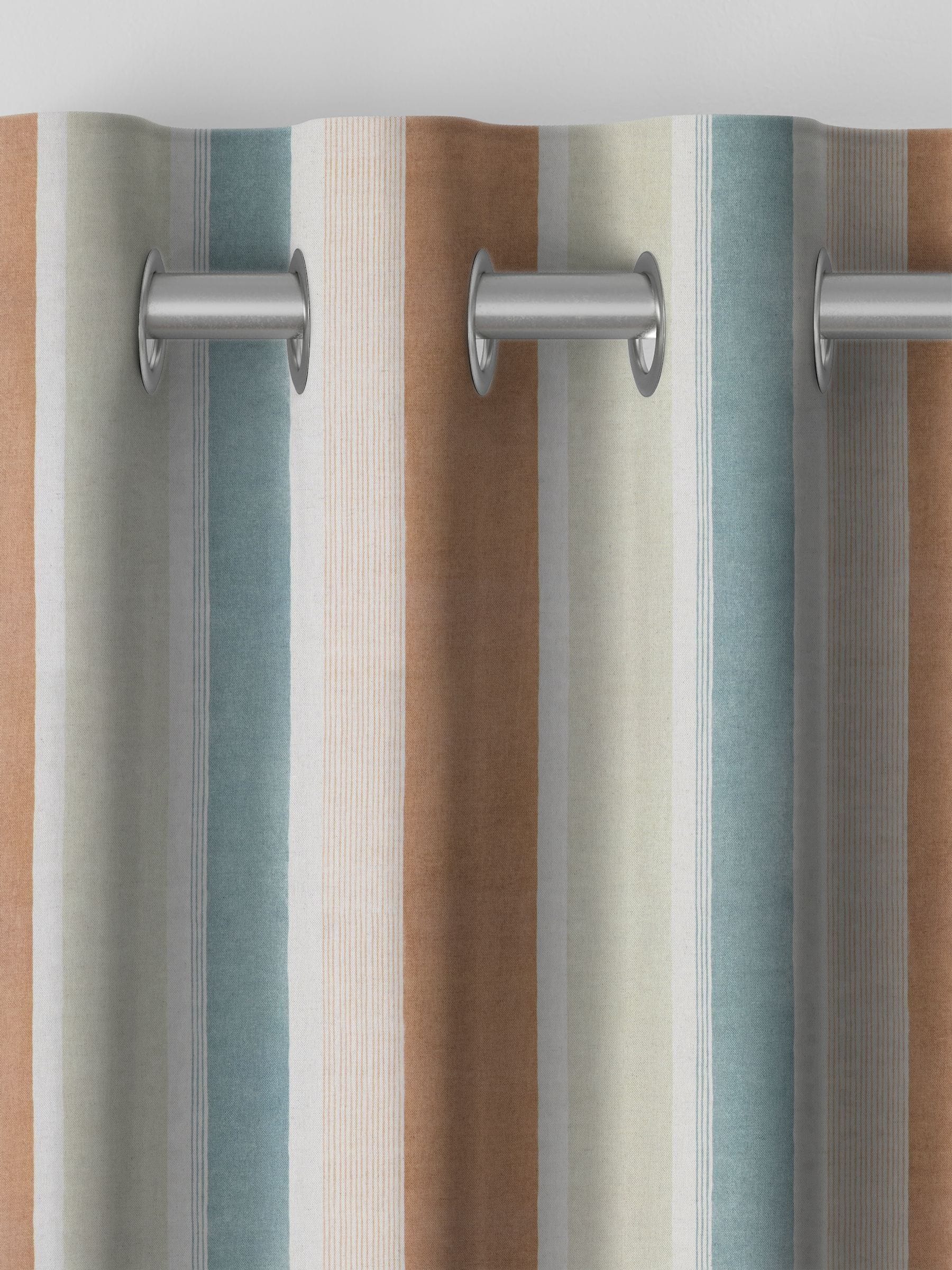 Copper Mordred orange stripe cotton linen curtains, UK version