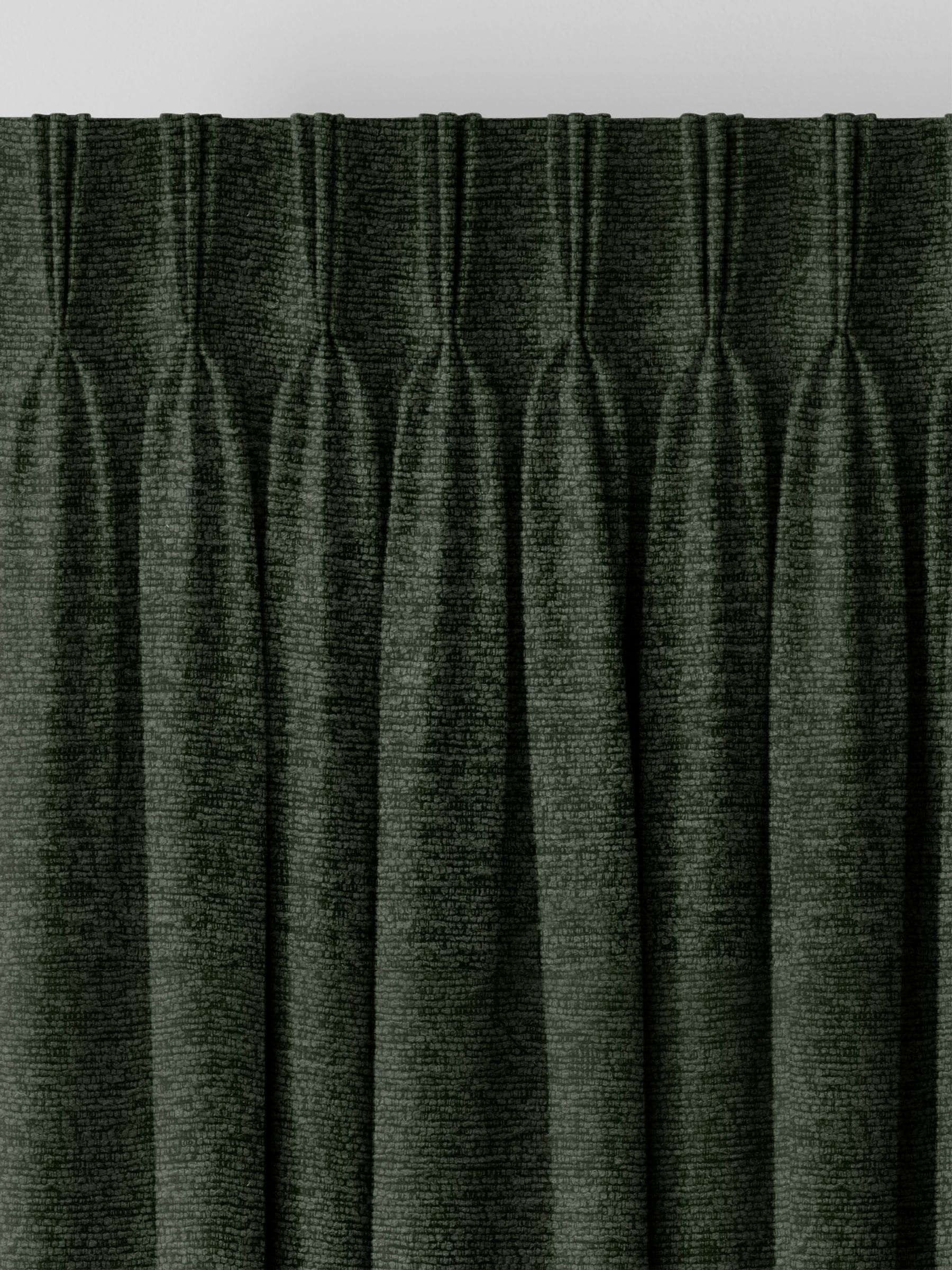 Green boucle made to measure curtains (British brand)