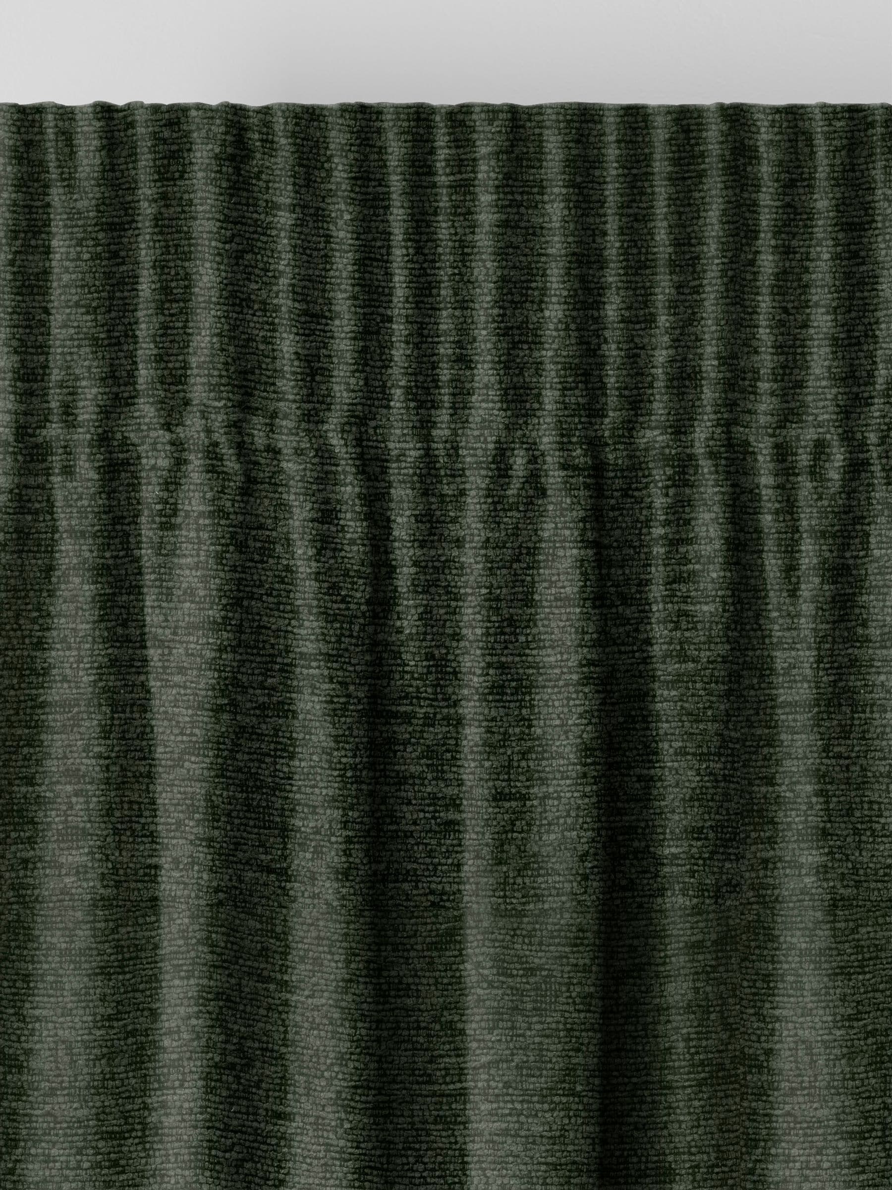 Green boucle made to measure curtains (British brand)