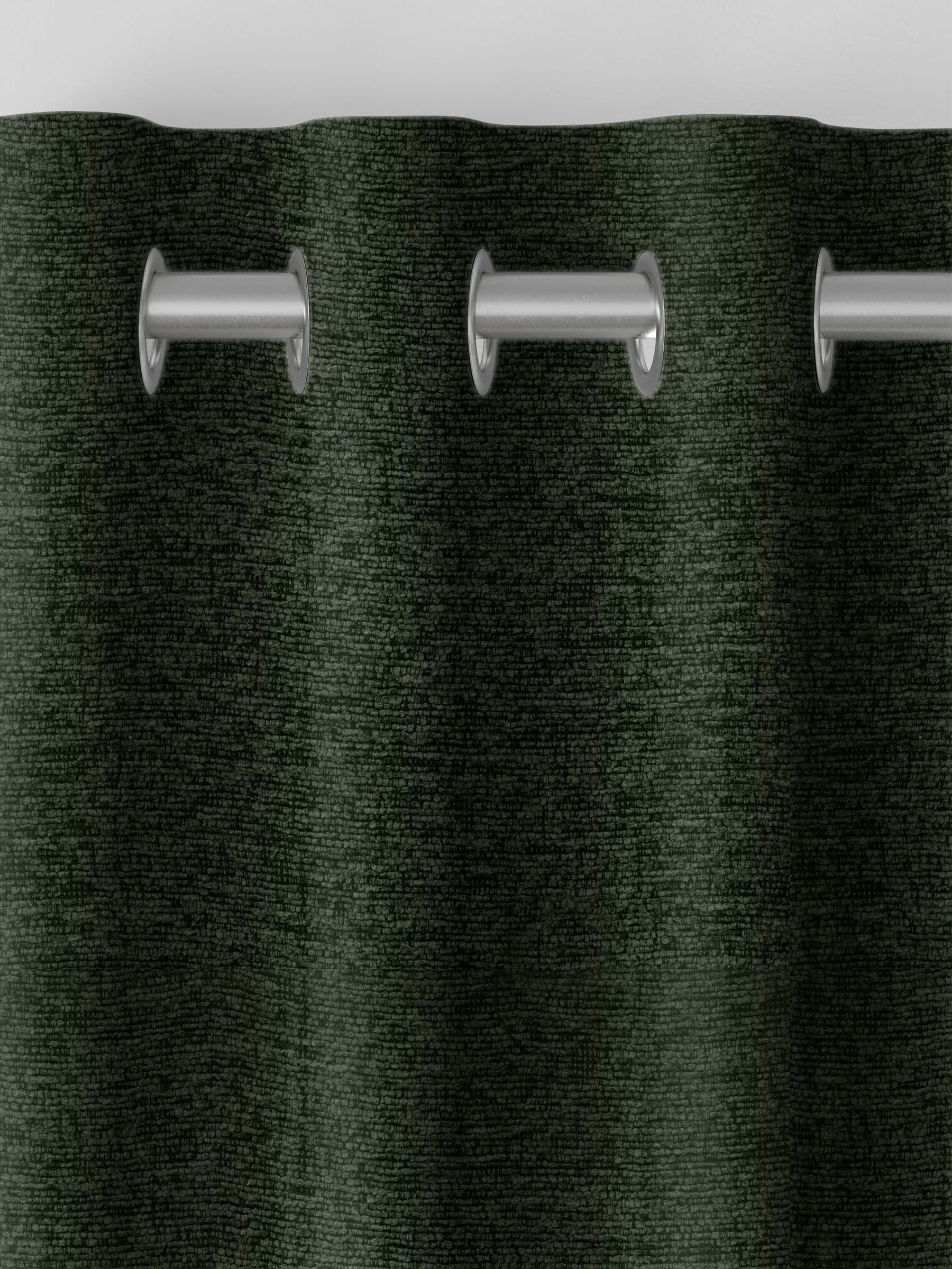 Green boucle made to measure curtains (British brand)