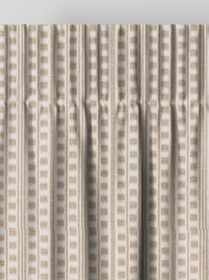 Stone Celot made to measure curtains in natural geometric jacquard, imported from the UK