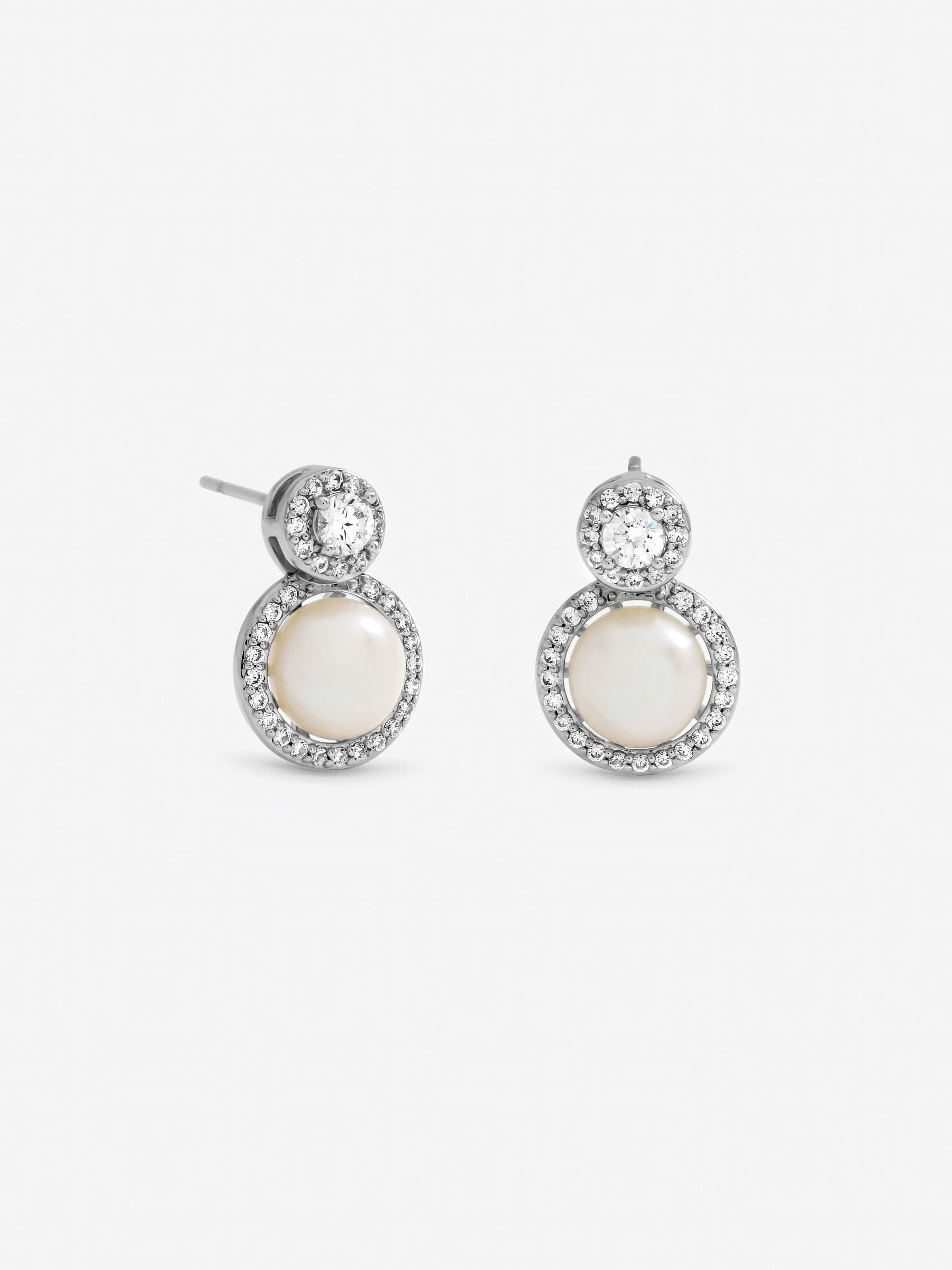 Jon Richard halo earrings with freshwater pearl, imported from the UK
