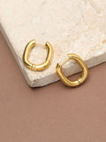 Jon Richard gold tone rectangle hoop earrings (British brand)