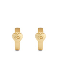 COACH gold tone C heart huggie earrings, UK version