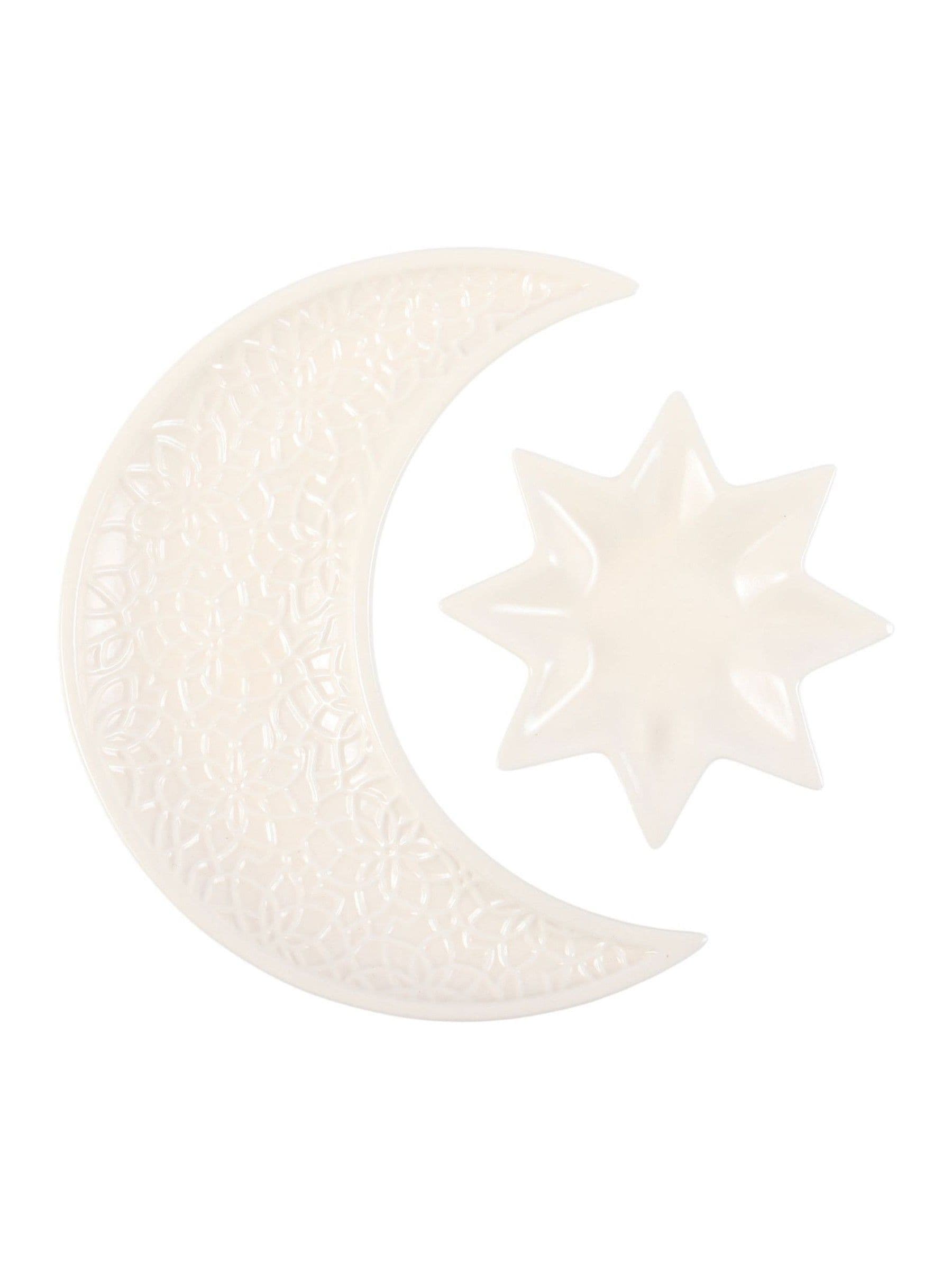 Something Different ceramic crescent moon and star trinket dish set, imported from the UK