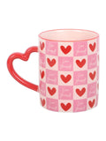 Something Different pink love yourself checkered mug 350ml, imported from the UK