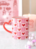 Something Different pink love yourself checkered mug 350ml, imported from the UK