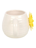 Something Different white ceramic mug with 3D sunflower, imported from the UK