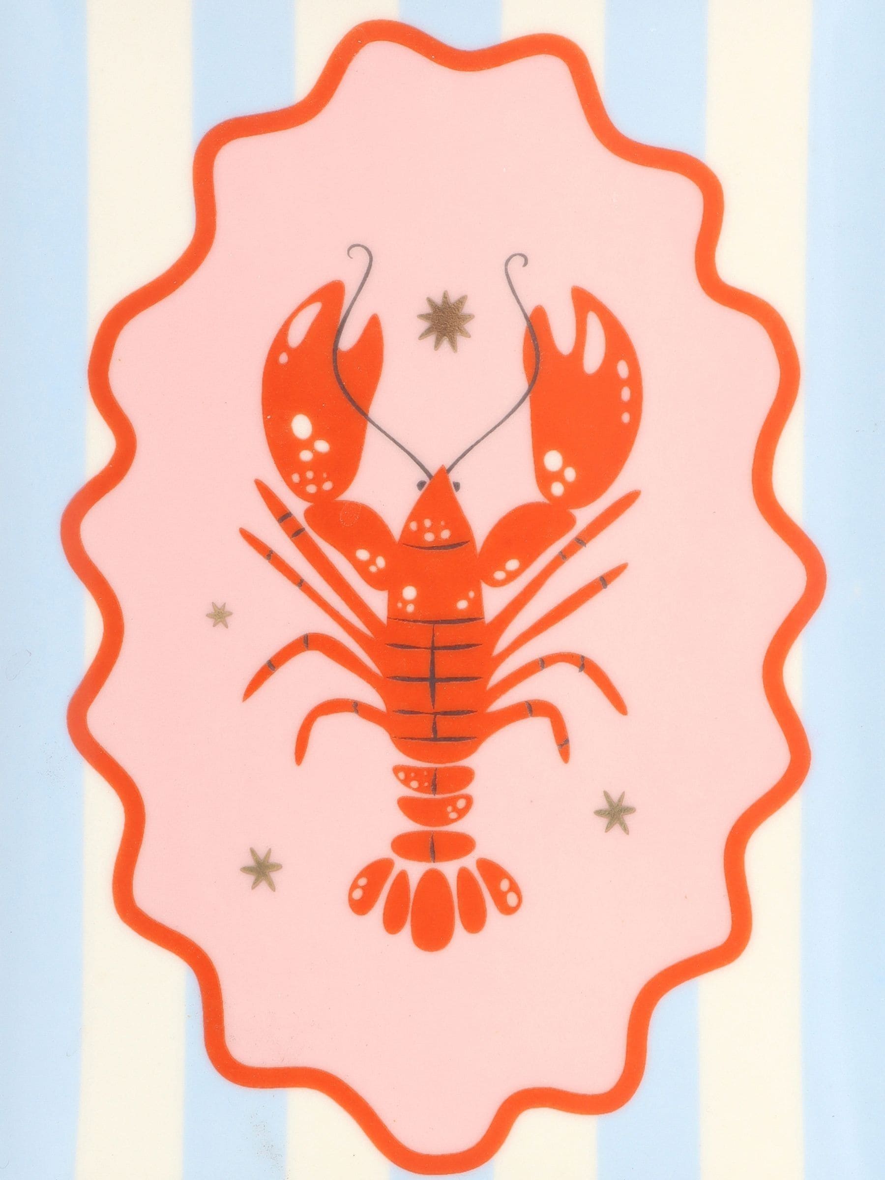 Something Different pink striped lobster ceramic trinket dish 11.5cm (British brand)