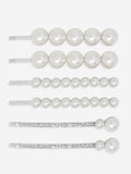 Jon Richard silver mixed pearl hair slides (British brand)