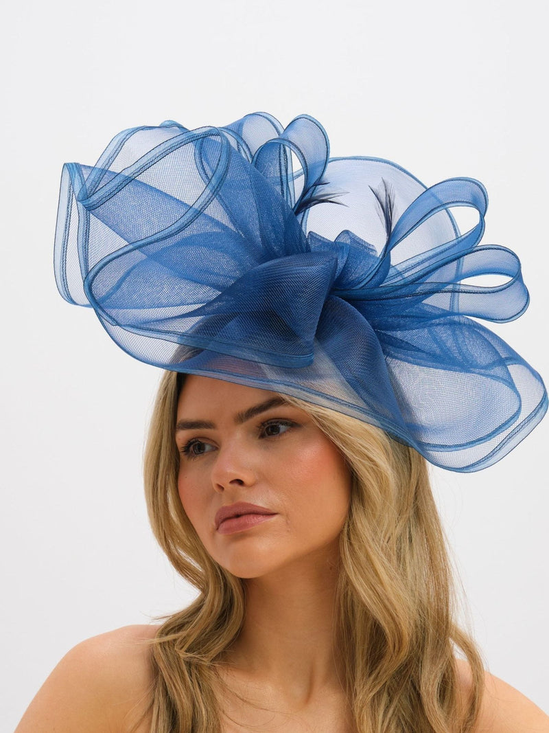 Jon Richard navy large hat fascinator, UK version