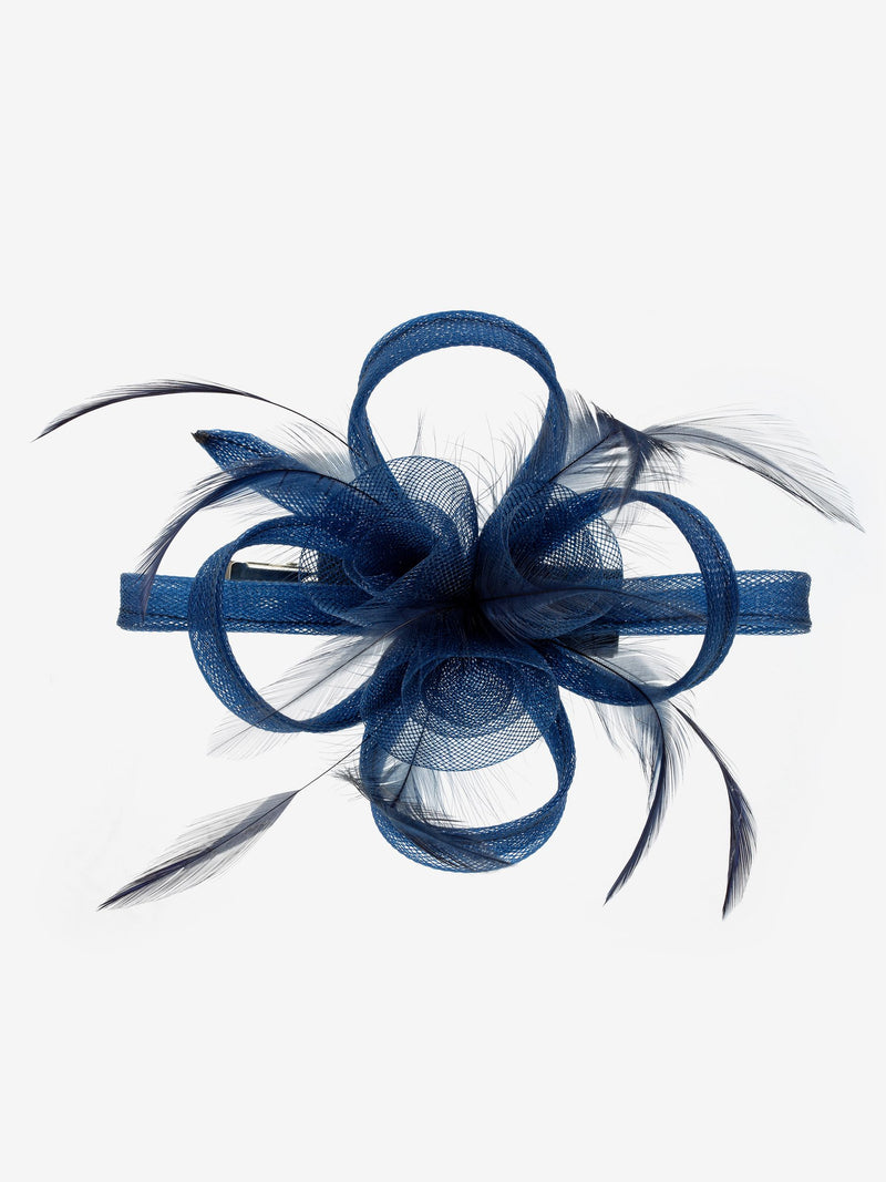 Jon Richard blue navy small clip fascinator, UK version