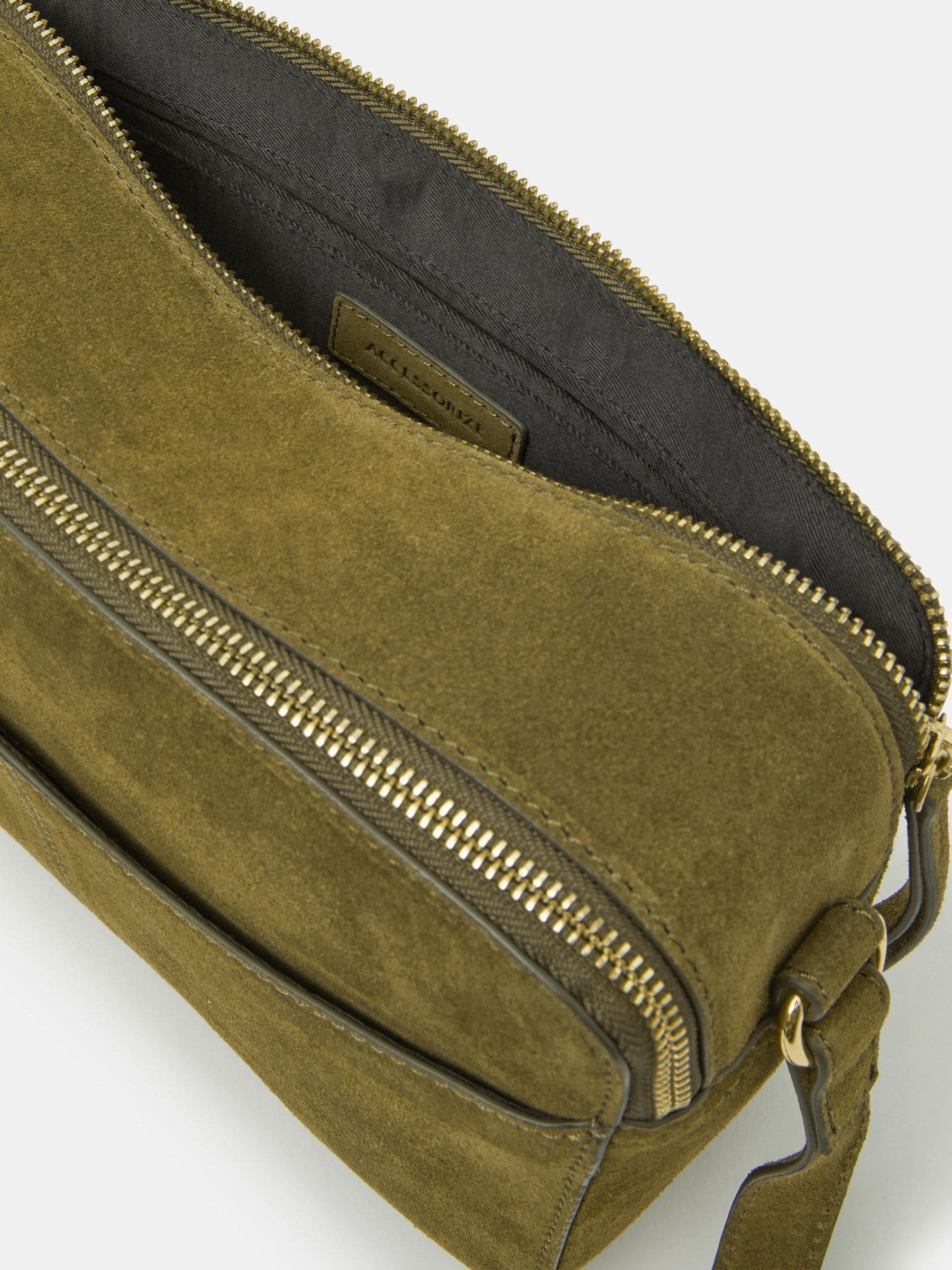 Accessorize green suede camera bag, UK version