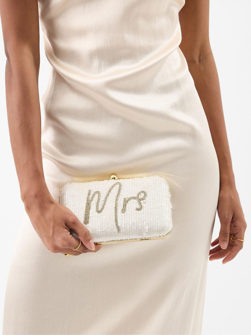 Accessorize natural bridal sequin clutch bag, imported from the UK
