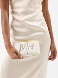 Accessorize natural bridal sequin clutch bag, imported from the UK