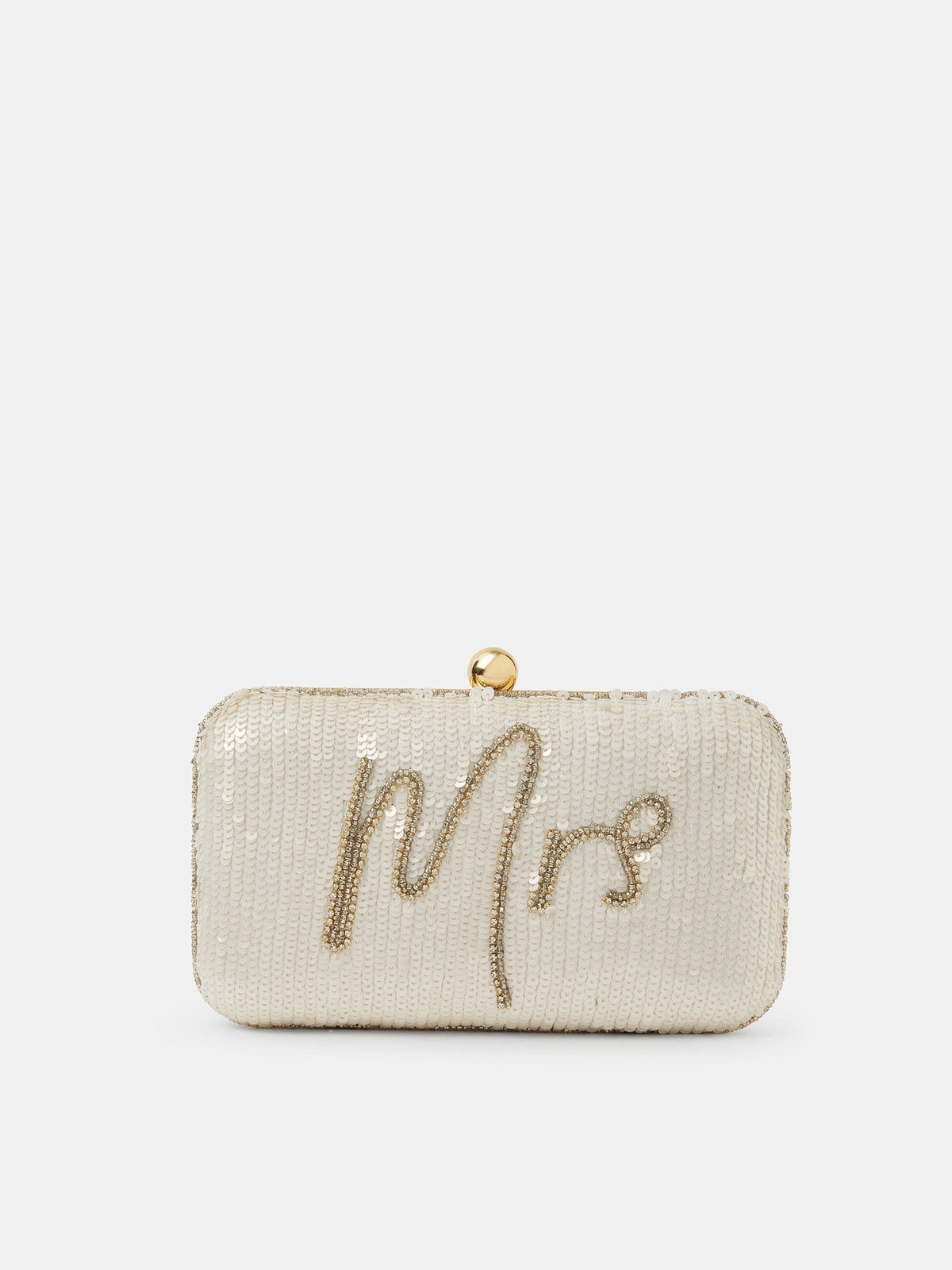 Accessorize natural bridal sequin clutch bag, imported from the UK