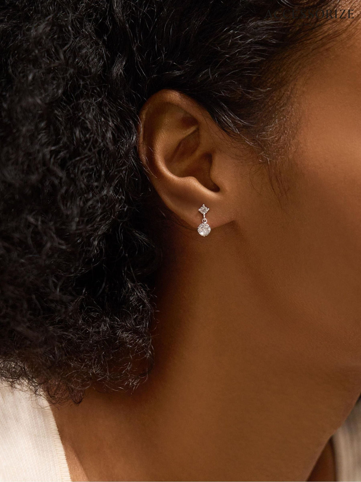 Accessorize sterling silver crystal drop earrings - British product