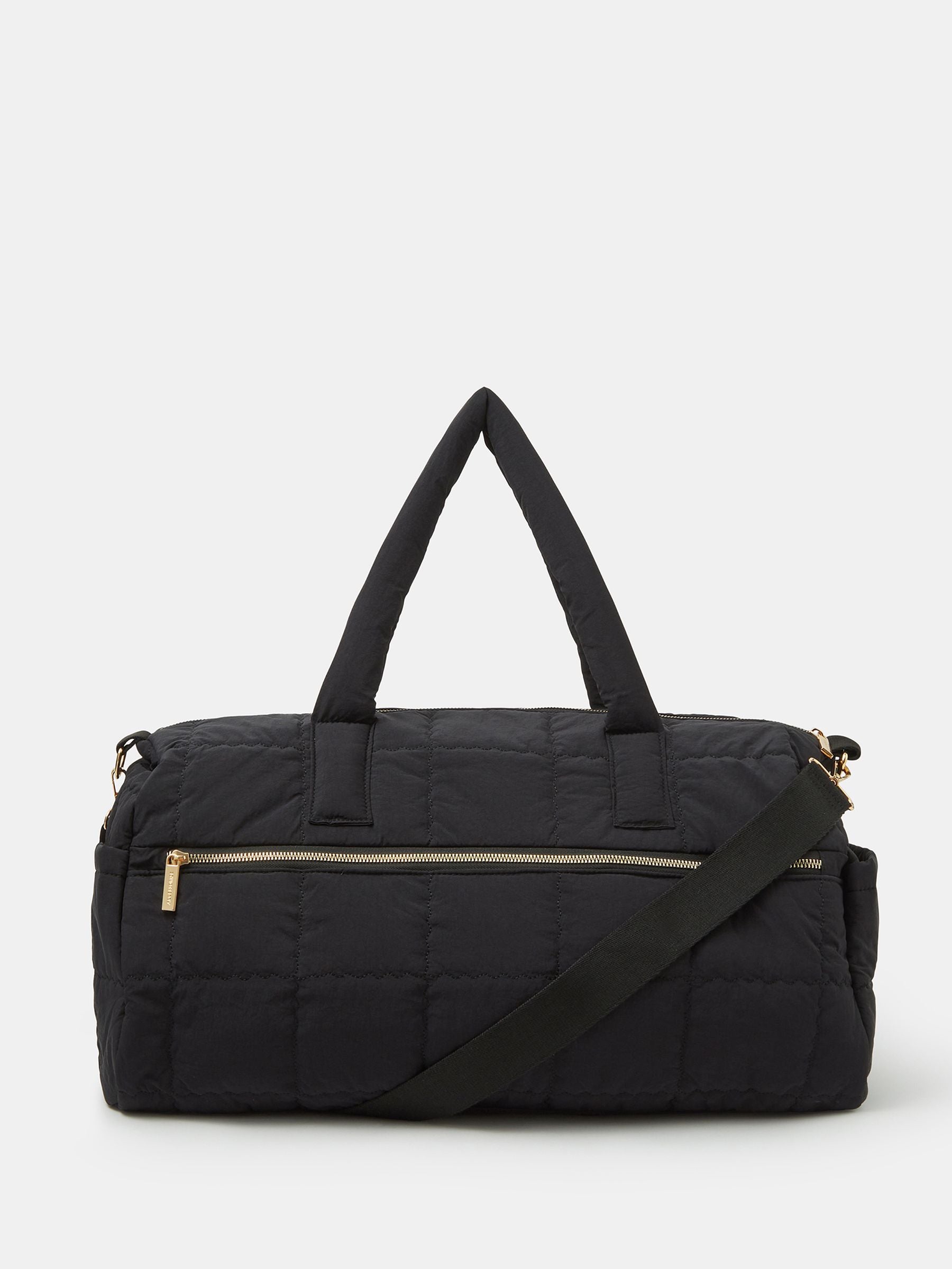 Accessorize black quilted weekender bag (British brand)
