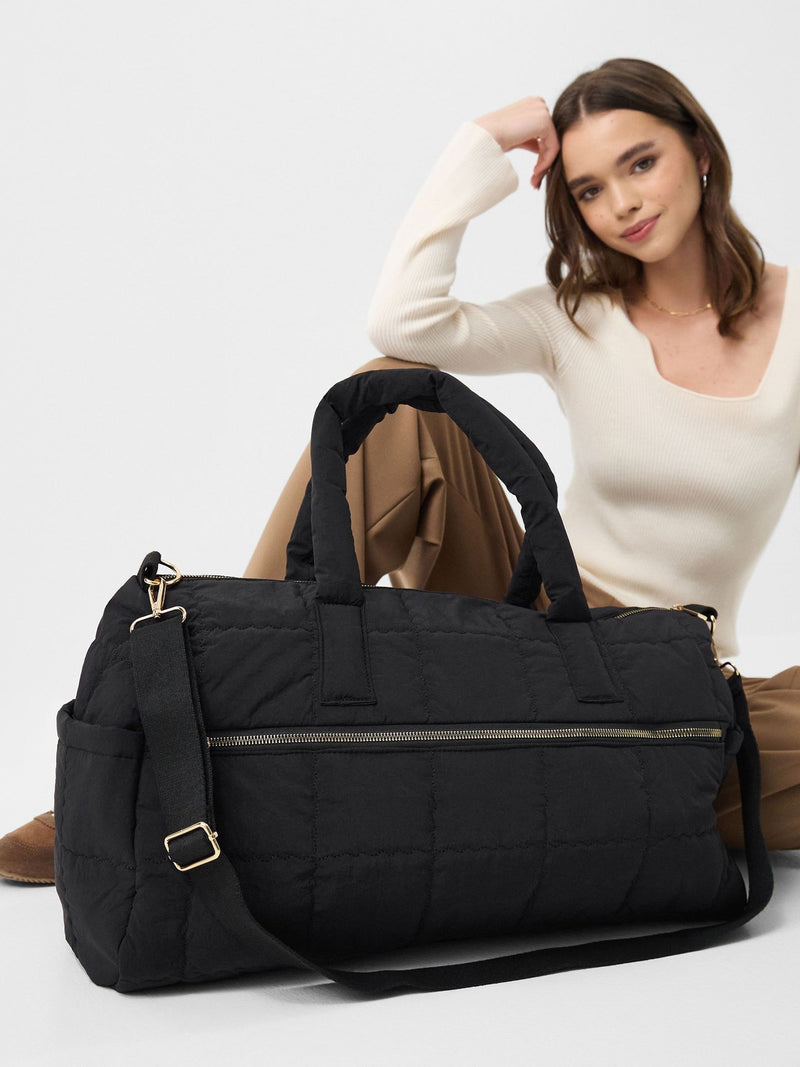 Accessorize black quilted weekender bag (British brand)