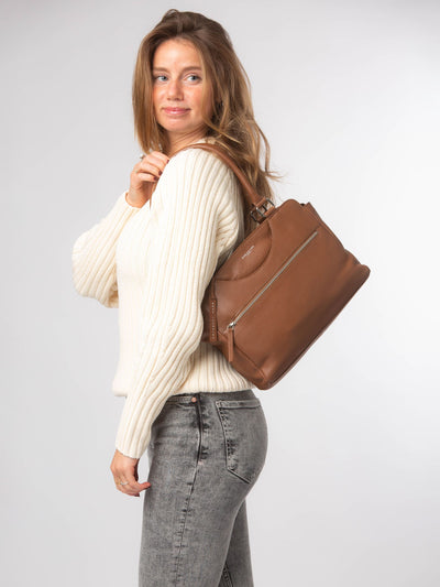 Next Pure Luxuries London Brown Mooki Leather Handbag- Buy online at McGrocer