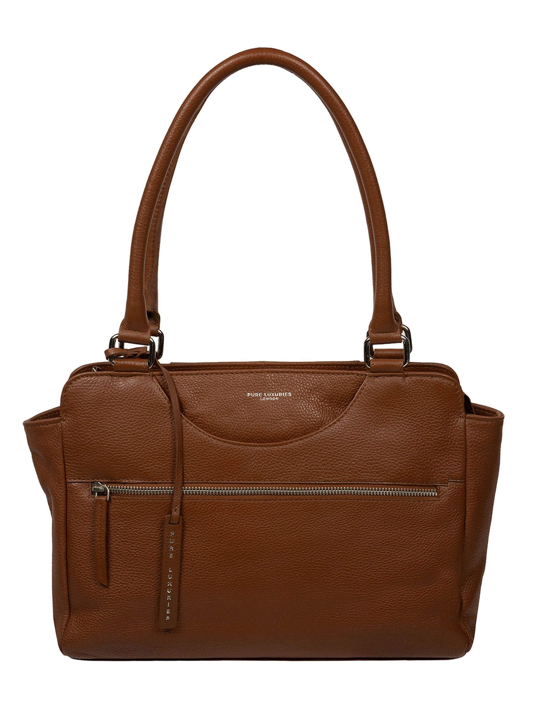 Pure Luxuries London brown Mooki leather handbag 24x32cm - British product