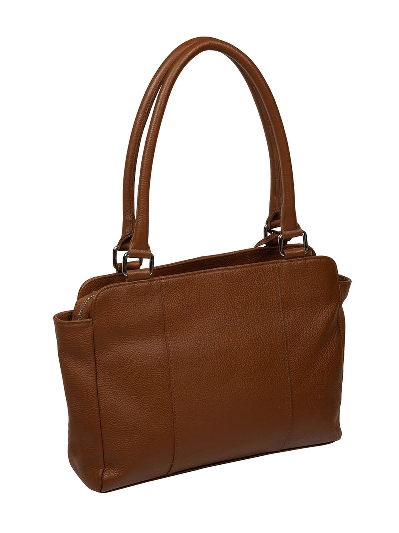 Pure Luxuries London brown Mooki leather handbag 24x32cm - British product