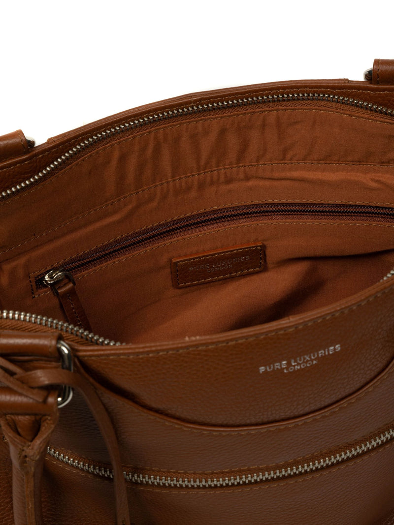Pure Luxuries London brown Mooki leather handbag 24x32cm - British product