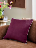 Dark Green Matte Velvet Contrast Pipe Cushion - 50 x 50cm