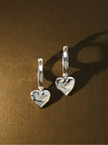 Carrie Elizabeth Gold Tone Loveheart Drop Huggie Hoops