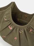 Accessorize green floral embroidered oversized shoulder bag (British brand)